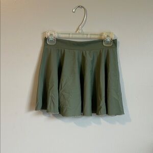 Chic Olive Green Skater Skirt